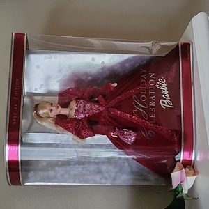 2002 Holiday Celebration Barbie with Celebration Barbie Keepsake Ornament